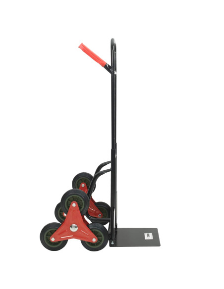 Carrello Manuale Nero e Rosso 64,5 x 49,5 x 114 cm Acciaio