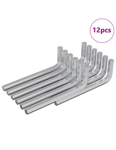 Chiave Esagonale 12 pcs Argento 32 x 86 mm Acciaio 2