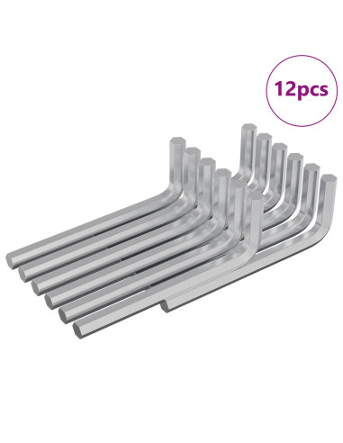 Chiave Esagonale 12 pcs Argento 32 x 86 mm Acciaio