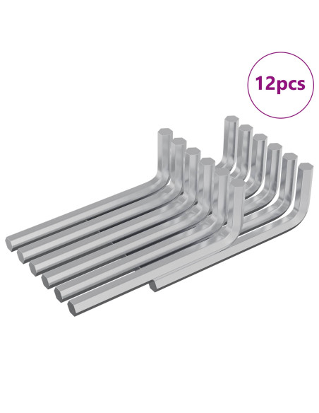 Chiave Esagonale 12 pcs Argento 32 x 86 mm Acciaio