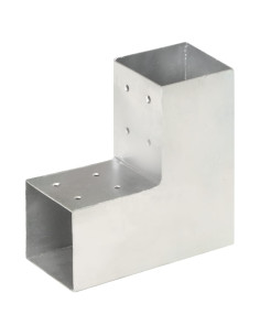 Connettore per Pali a Forma di L in Metallo Zincato 81x81 mm 2