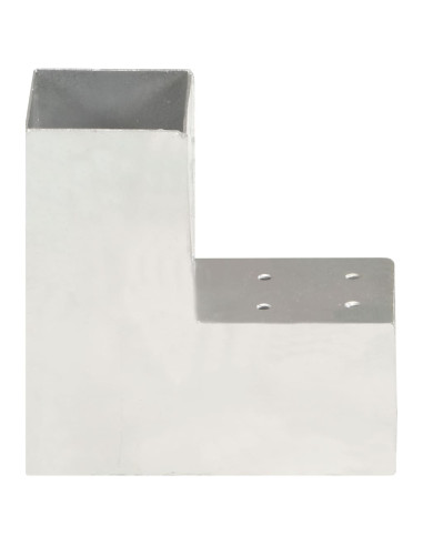 Connettore per Pali a Forma di L in Metallo Zincato 81x81 mm