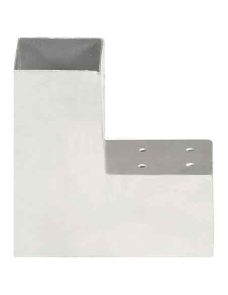Connettore per Pali a Forma di L in Metallo Zincato 81x81 mm