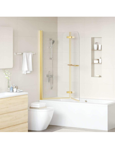 Involucro Doccia Oro 120 x 140 cm Vetro ESG e Alluminio