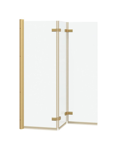 Involucro Doccia Oro 130 x 138 cm Vetro ESG e Alluminio