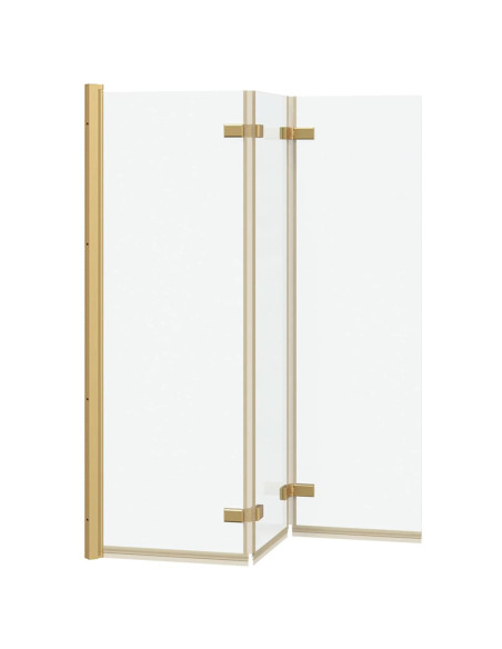 Involucro Doccia Oro 130 x 138 cm Vetro ESG e Alluminio