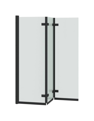 Involucro Doccia Nero 130 x 138 cm Vetro ESG e Alluminio