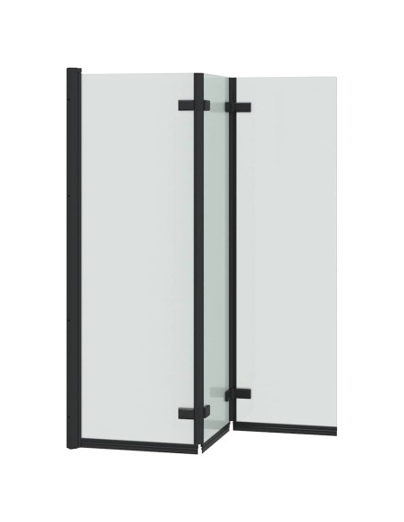 Involucro Doccia Nero 130 x 138 cm Vetro ESG e Alluminio