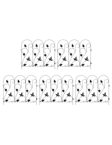 Recinzione per Giardino Traliccio Nero 307 x 54,5 x 0,3 cm