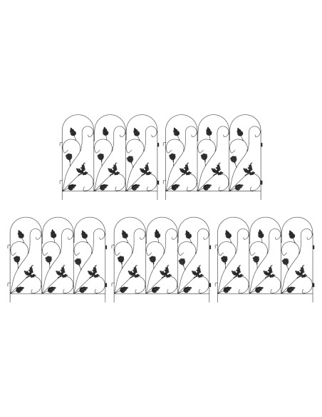 Recinzione per Giardino Traliccio Nero 307 x 54,5 x 0,3 cm