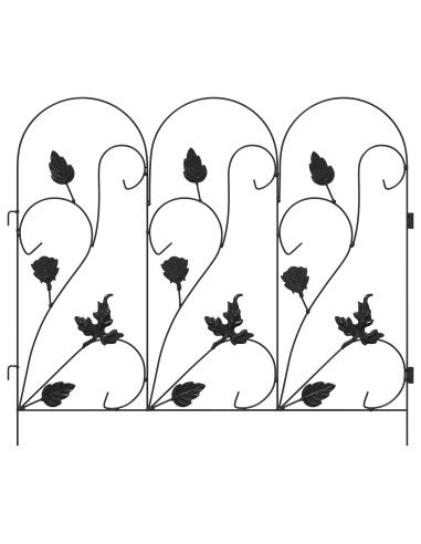 Recinzione per Giardino Traliccio Nero 307 x 54,5 x 0,3 cm