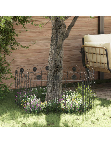 Recinzione per Giardino Traliccio Nero 305,5 x 55,5 x 0,3 cm