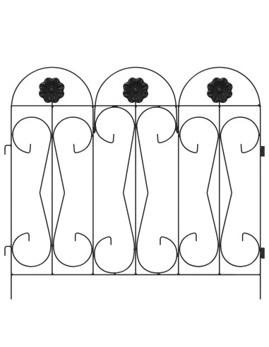 Recinzione per Giardino Traliccio Nero 305,5 x 55,5 x 0,3 cm