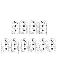 Recinzione per Giardino Traliccio Nero 308,5 x 54,5 x 0,3 cm 2