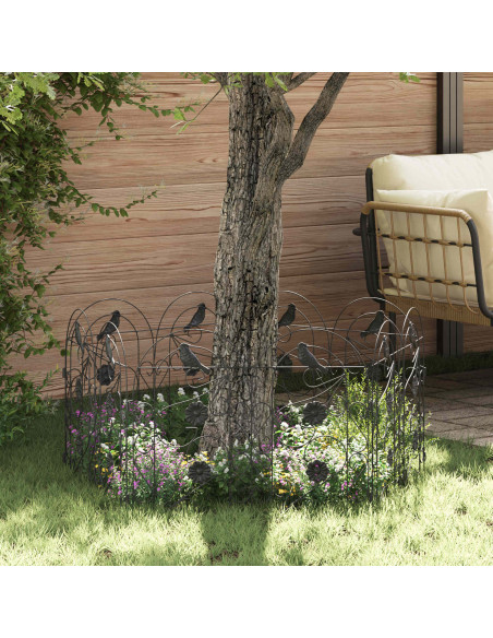 Recinzione per Giardino Traliccio Nero 308,5 x 54,5 x 0,3 cm