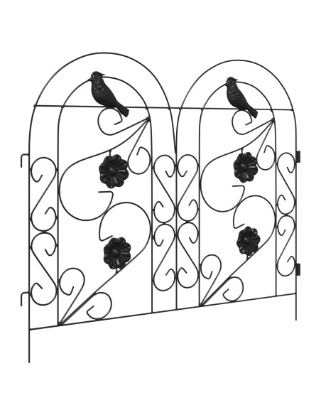 Recinzione per Giardino Traliccio Nero 308,5 x 54,5 x 0,3 cm