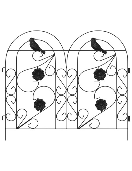 Recinzione per Giardino Traliccio Nero 308,5 x 54,5 x 0,3 cm