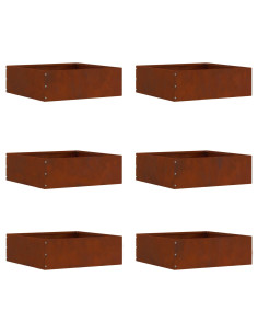 Bordura per Prato 6 pcs Ruggine 40 x 40 x 13 cm 2