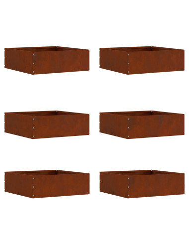 Bordura per Prato 6 pcs Ruggine 40 x 40 x 13 cm