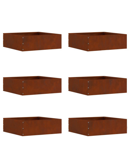 Bordura per Prato 6 pcs Ruggine 40 x 40 x 13 cm