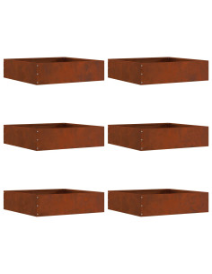 Bordura per Prato 6 pcs Ruggine 50 x 50 x 13 cm 2