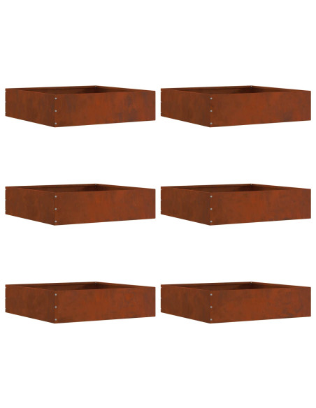 Bordura per Prato 6 pcs Ruggine 50 x 50 x 13 cm