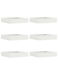 Bordura per Prato 6 pcs Bianco 60 x 60 x 13 cm Acciaio 2