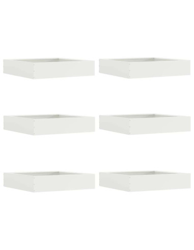 Bordura per Prato 6 pcs Bianco 60 x 60 x 13 cm Acciaio