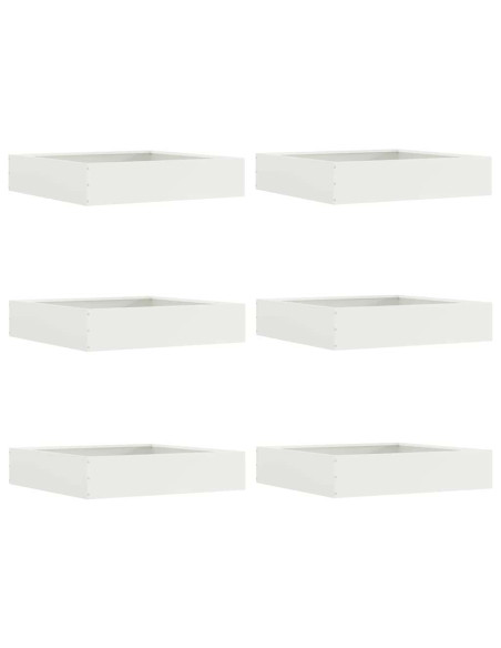 Bordura per Prato 6 pcs Bianco 60 x 60 x 13 cm Acciaio