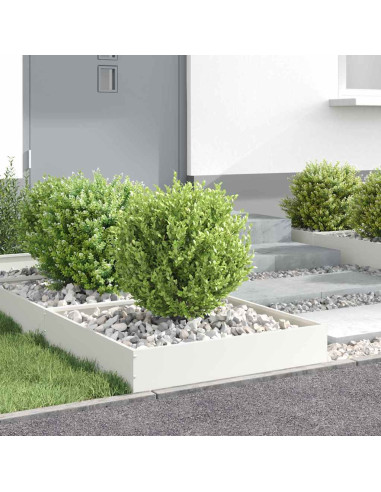 Bordura per Prato 6 pcs Bianco 60 x 60 x 13 cm Acciaio