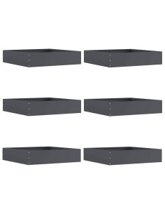 Bordura per Prato 6 pcs Antracite 60 x 60 x 13 cm Acciaio 2