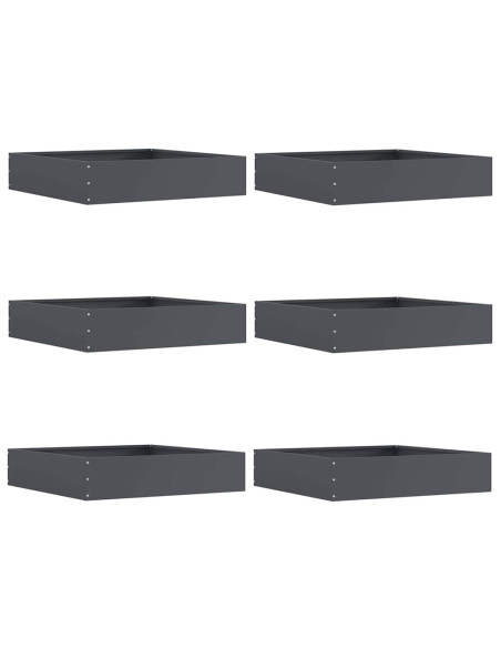 Bordura per Prato 6 pcs Antracite 60 x 60 x 13 cm Acciaio