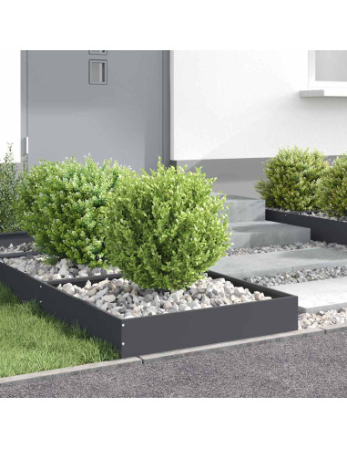 Bordura per Prato 6 pcs Antracite 60 x 60 x 13 cm Acciaio