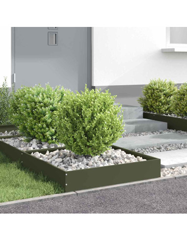 Bordura per Prato Verde oliva 60 x 60 x 13 cm Acciaio