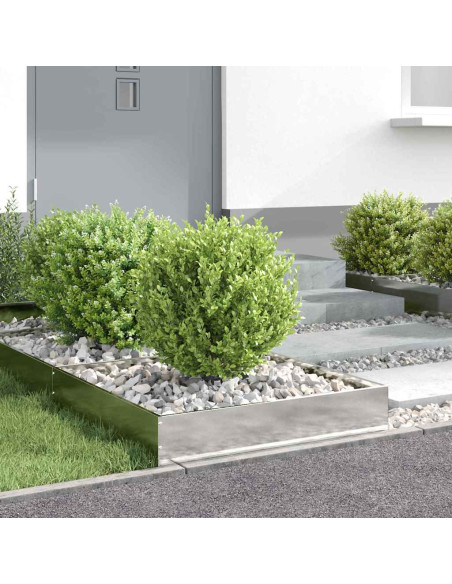 Bordura per Prato Argento 60 x 60 x 13 cm Acciaio inossidabile