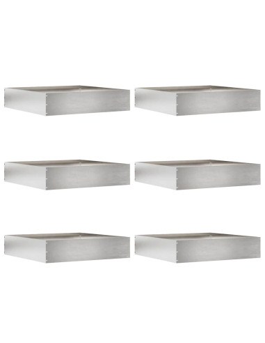 Bordura per Prato 6 pcs Argento 60 x 60 x 13 cm