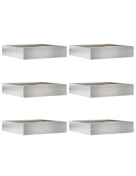 Bordura per Prato 6 pcs Argento 60 x 60 x 13 cm