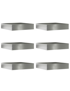 Bordura per Prato 6 pcs Argento 60 x 60 x 13 cm Acciaio zincato 2