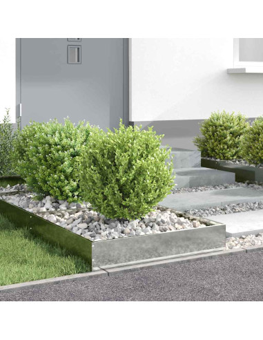 Bordura per Prato 6 pcs Argento 60 x 60 x 13 cm Acciaio zincato