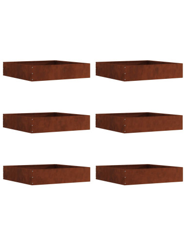 Bordura per Prato 6 pcs Ruggine 60 x 60 x 13 cm