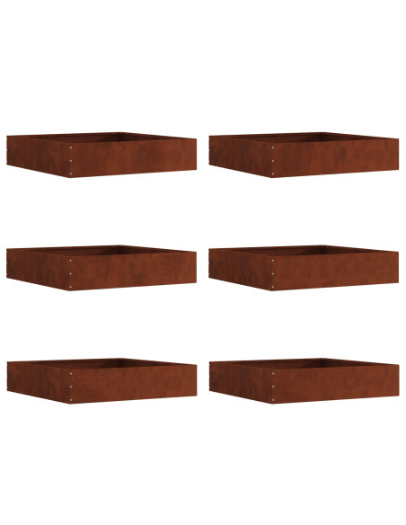 Bordura per Prato 6 pcs Ruggine 60 x 60 x 13 cm