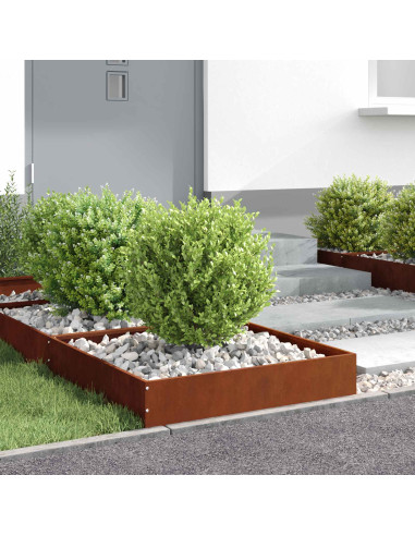 Bordura per Prato 6 pcs Ruggine 60 x 60 x 13 cm