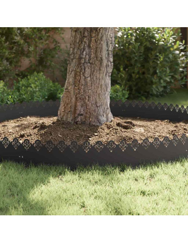 Bordure per prato 20 pcs Nero 103 x 0,05 x 22 cm Acciaio