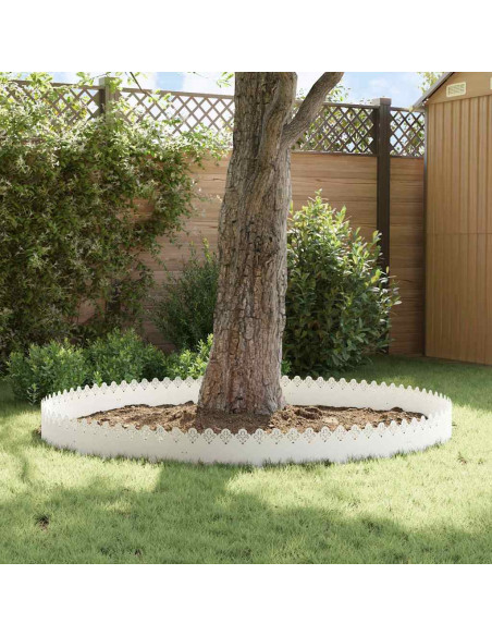 Bordure per prato 30 pcs Bianco 103 x 0,05 x 22 cm Acciaio