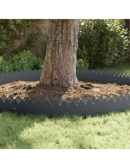 Bordure per prato 20 pcs Antracite 103 x 0,05 x 22 cm Acciaio