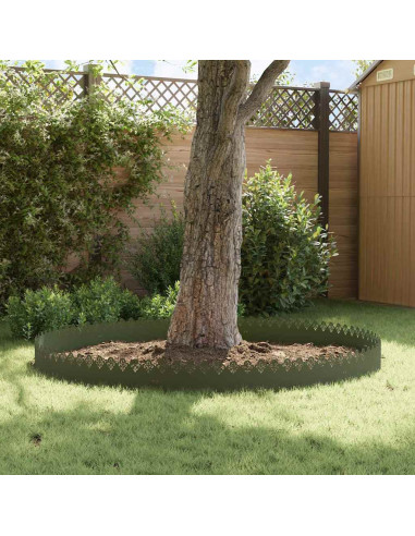 Bordure per prato 10 pcs Verde oliva 103 x 0,05 x 22 cm Acciaio