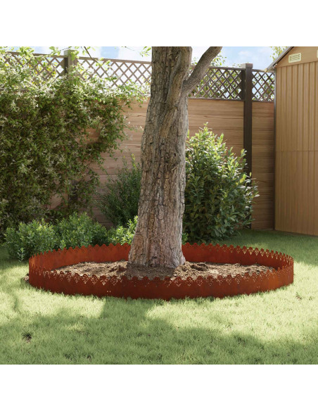 Bordure per prato 10 pcs Ruggine 103 x 0,05 x 22 cm