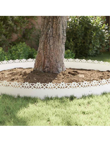 Bordure per prato 10 pcs Bianco 103 x 0,05 x 22 cm Acciaio