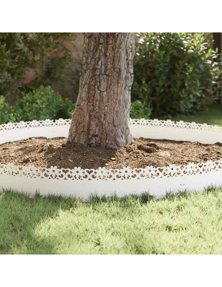 Bordure per prato 20 pcs Bianco 103 x 0,05 x 22 cm Acciaio