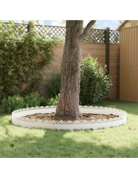 Bordure per prato 30 pcs Bianco 103 x 0,05 x 22 cm Acciaio